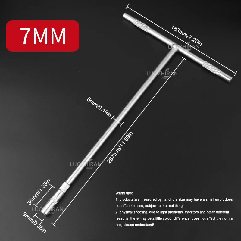 Chiave a Bussola con Impugnatura a T 6-19mm, Chiave Esagonale Estesa di Grado Industriale, Utensile Manuale a Forma di T per Riparazione Auto, Bici, Macchinari e Uso Domestico