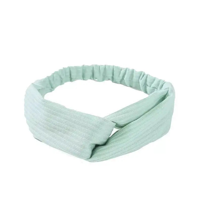 New Boho Women fasce morbide con stampa solida fasce per capelli elastiche con nodo incrociato Vintage turbante bandane fasce per capelli per ragazze accessori per capelli