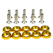 Kit Bulloni JDM M6x20 in Alluminio (10 Pezzi) – Rondelle Anodizzate Parafango, Viti Universali Auto per Cofano, Paraurti e Targa - Campeda