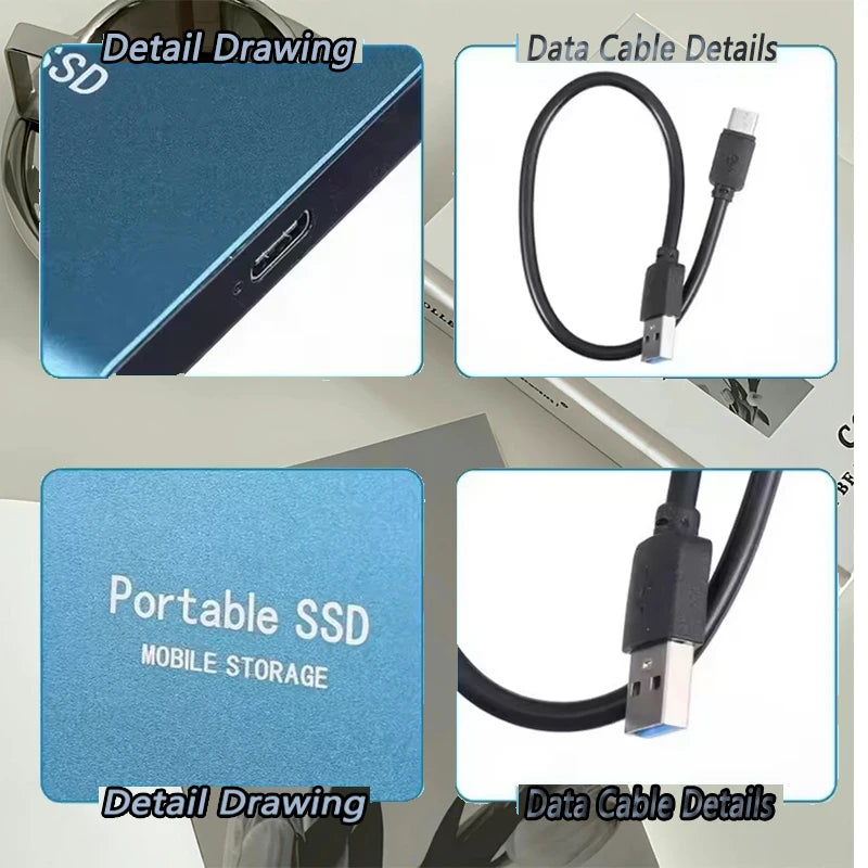 SSD esterno ad alta capacità 256TB HD esterno portatile 2TB Usb3.1 Potente disco a stato solido 1TB per laptop/computer/MAC/telefono