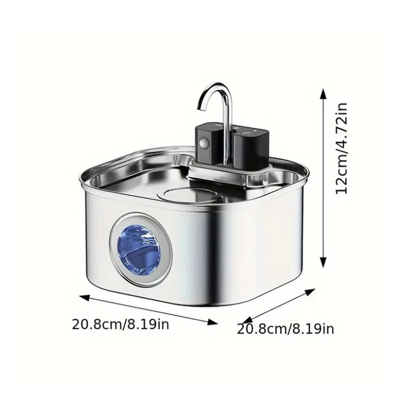 Sensore di ricarica wireless in acciaio inossidabile da 3 litri Fontana per gatti - immagine 8
