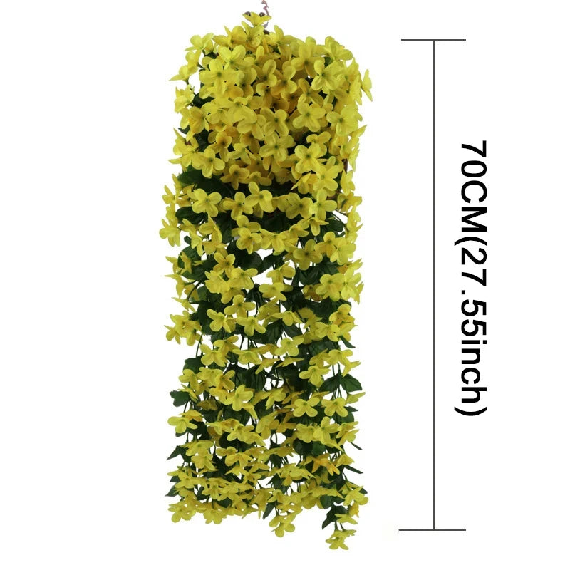 Ghirlanda di Fiori Artificiali Pendenti 90/80 CM Decorazione floreale elegante per casa, giardino, matrimoni ed eventi