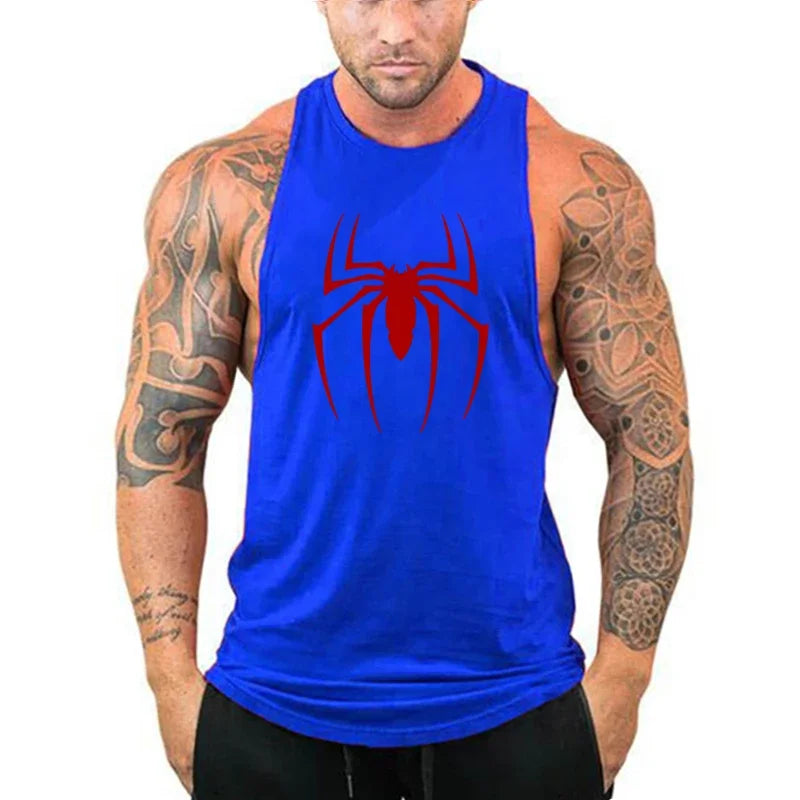 Canottiere da corsa stampate con ragno rosso T-shirt senza maniche traspirante in - immagine 7