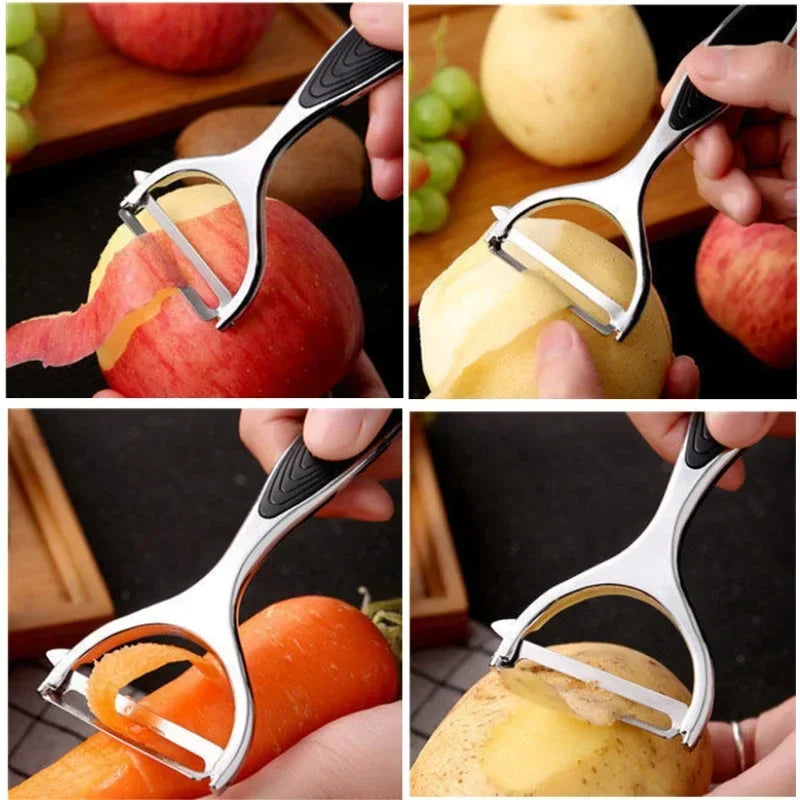 Pelapatate in acciaio inossidabile Pelapatate multifunzione Grattugia per carote Utensili per frutta Accessori da cucina Cucina Pelador