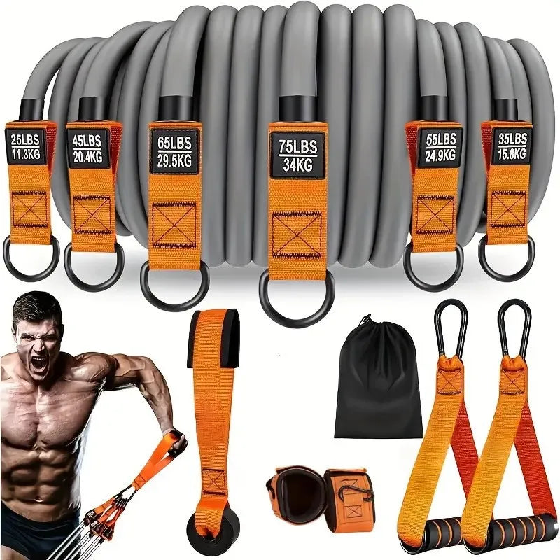 Fascia di resistenza con maniglia: Utilizzata per allenamento muscolare - immagine 9