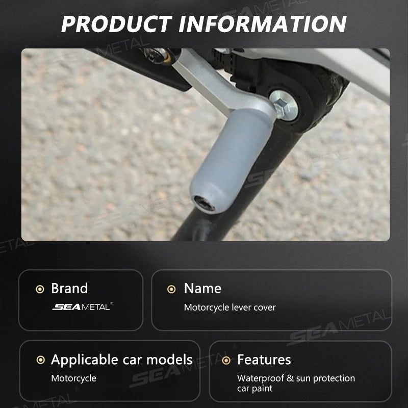 Copri Leva Cambio Moto in Gomma Antiscivolo – Protezione Scarpe e Pedale Universale SEAMETAL (Nero/Grigio)