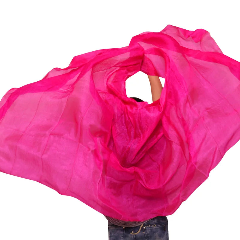100% seta Performance Danza Tinta unita Texture leggera Velo Scialli Sciarpa da donna - immagine 5
