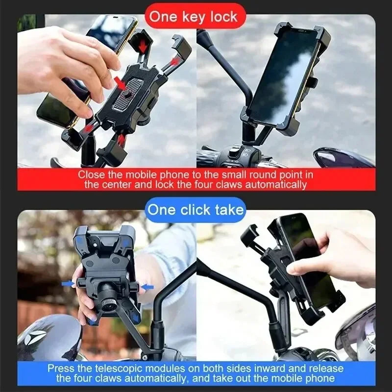 Supporto Smartphone Moto e Bici 360° – Porta Telefono Universale Antiscivolo per MTB, Scooter e E-Bike Compatibile iPhone Android - Campeda