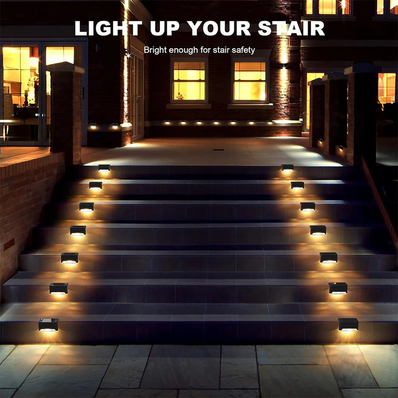 Lampada da gradino solare a LED bianca calda, luci da giardino per esterni, decorazione per balcone impermeabile, per recinzione per scale da patio