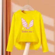 T-shirt con fiocco primaverile e autunnale per neonate Top in cotone a maniche - Yellow1 3 tonnellate