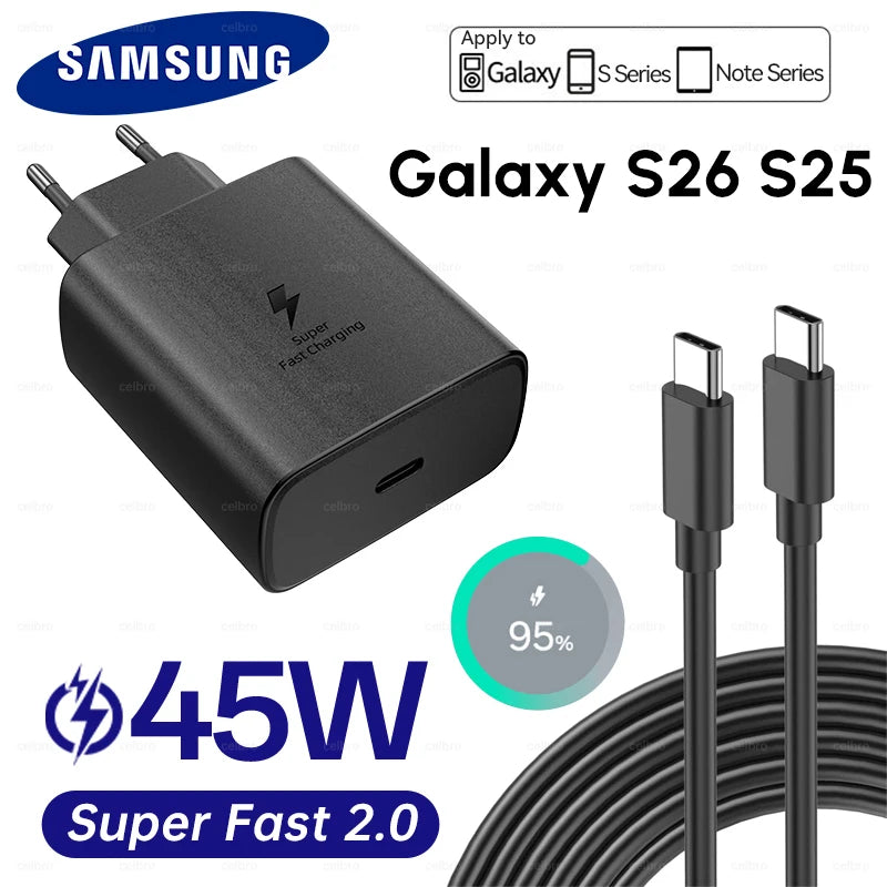Caricabatterie SAMSUNG PD 45W Ricarica Super Veloce Originale 25W Caricatore da Muro