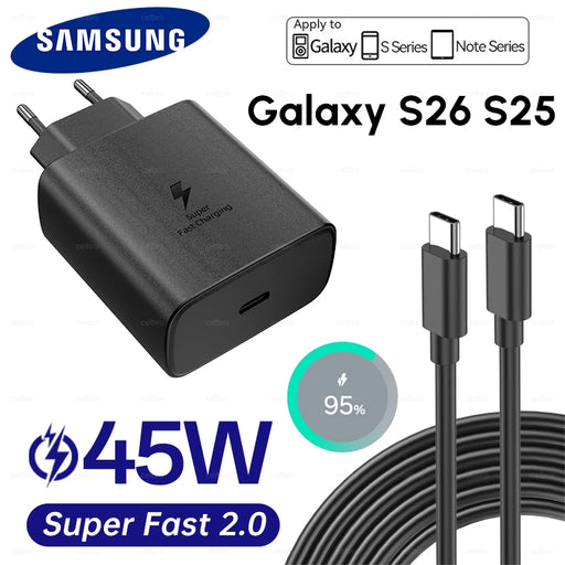 Caricabatterie SAMSUNG PD 45W Ricarica Super Veloce Originale 25W Caricatore da Muro