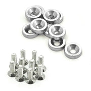 Kit Bulloni JDM M6x20 in Alluminio (10 Pezzi) – Rondelle Anodizzate Parafango, Viti Universali Auto per Cofano, Paraurti e Targa - Campeda