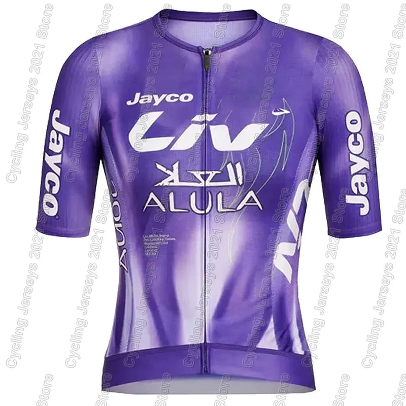Completo Ciclismo Donna Jayco Alula Maglia a Maniche Corte e Salopette Bici da - immagine 9