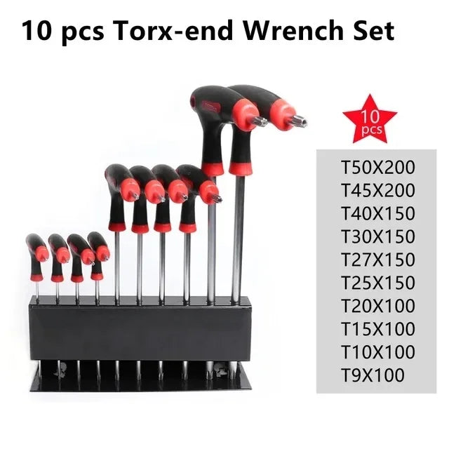 Set di strumenti per chiavi a brugola con chiave esagonale con impugnatura a T da 10 pezzi Set di chiavi torx con impugnatura a T a stella con comodo