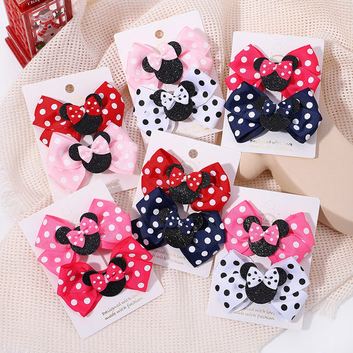 Fermagli per capelli bambina 2 pezzi con fiocco a pois, mollette cartoon adorabili, accessori capelli boutique per bambini - Campeda