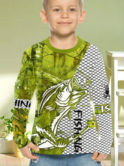 Magliette grafiche da pesca Abbigliamento per bambini Autunno Manica lunga Top - immagine 2