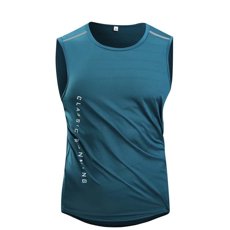CHRLCK Gilet da corsa uomo Canotta palestra ad asciugatura rapida Fitness Camicia - immagine 10