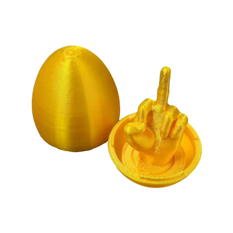 Decorazione scrivania Dito medio nella scatola delle uova Divertenti regali di bavaglio Regalo di compleanno Giocattoli Forniture Artigianato Decorazione della casa Piccola statuetta