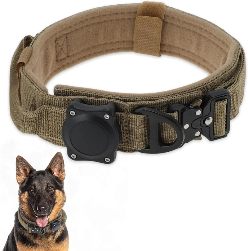 Collare per cani tattico impermeabile con maniglia di controllo Pte fibbia in lega - Khaki M - immagine 7