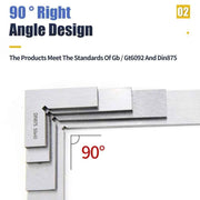 Righello quadrato con bordo piatto da 90 gradi Strumento di misurazione dell'angolo in metallo quadrato per carpenteria Strumenti per la lavorazione del legno quadrati multi carpenteria Prova quadrata