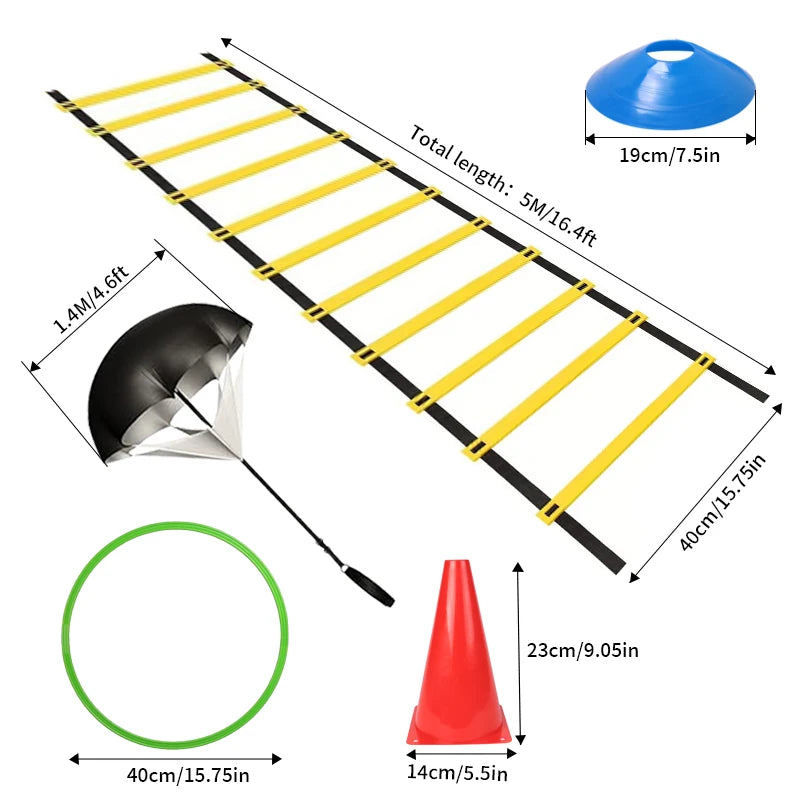 Scaletta Agilità 6m (19,6 ft) con 12 Pioli – Set Allenamento Velocità e Coordinazione Sportiva