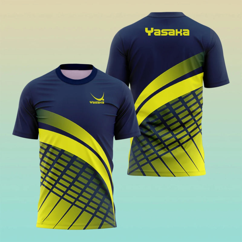 Camicia da allenamento per ping pong alla moda Maglietta estiva uomo Uniformi tennis - immagine 3