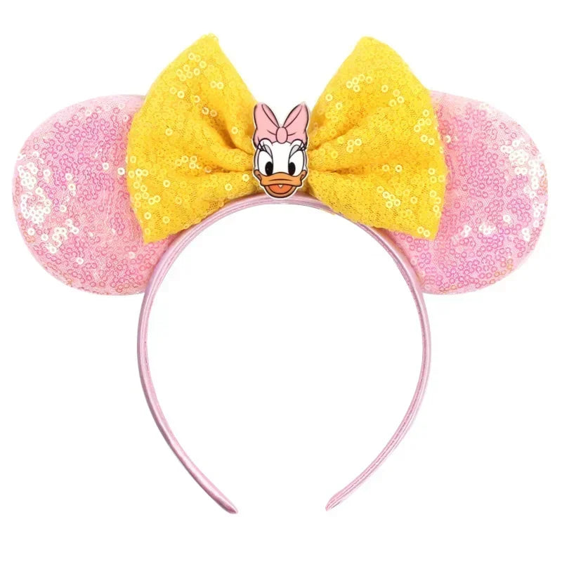 Disney Pink Daisy Duck Bow Fasce per capelli Paillettes viola Fascia orecchie di - immagine 6