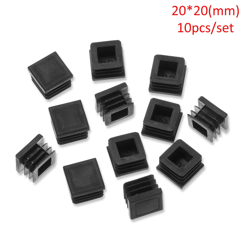 10 pezzi di plastica quadrata nera tappo terminale sbollitura tubo inserto accessori - immagine 8