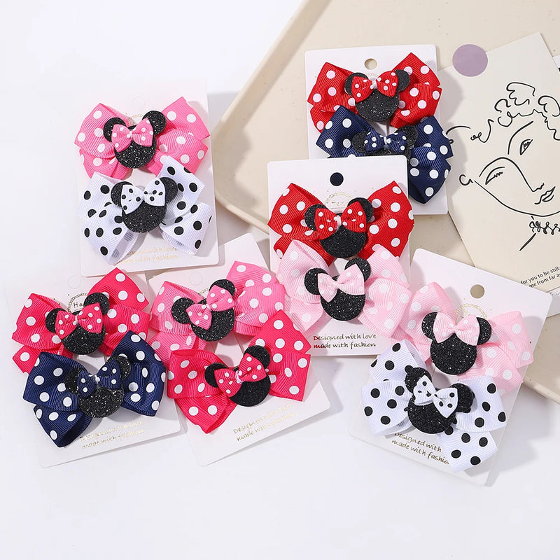 Fermagli per capelli bambina 2 pezzi con fiocco a pois, mollette cartoon adorabili, accessori capelli boutique per bambini - Campeda