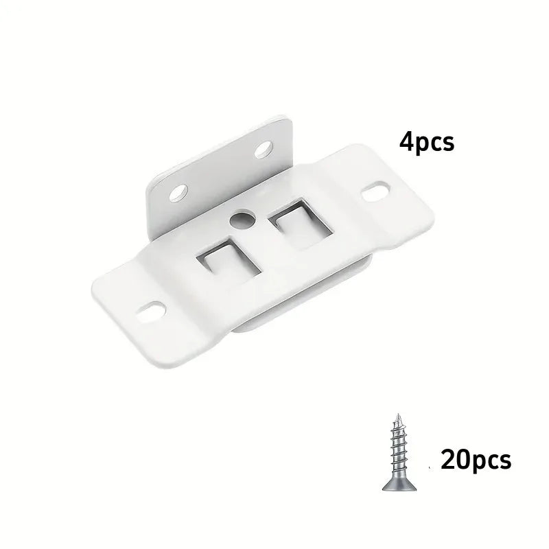 4 Paia di Fibbie Fissaggio in Metallo Due Uno - white 4pcs