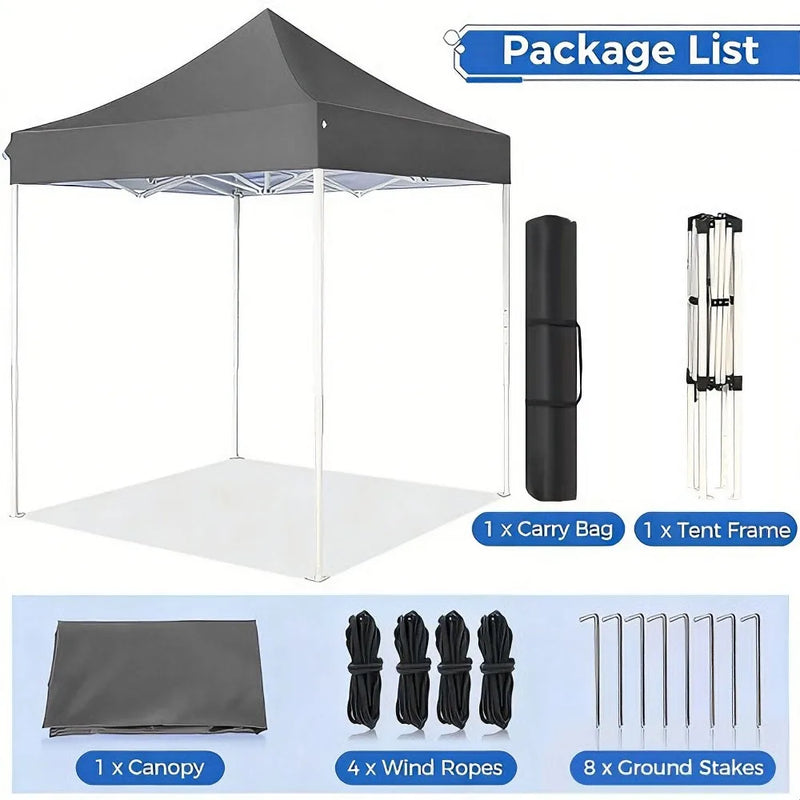 Gazebo da Giardino Pieghevole 3/2 Metri Pergola – Treppiede - Gray-2x2Meter - immagine 2