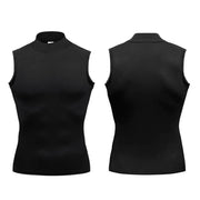 T-shirt senza maniche per esercizi di allenamento Dolcevita da uomo Camicia a - M Black