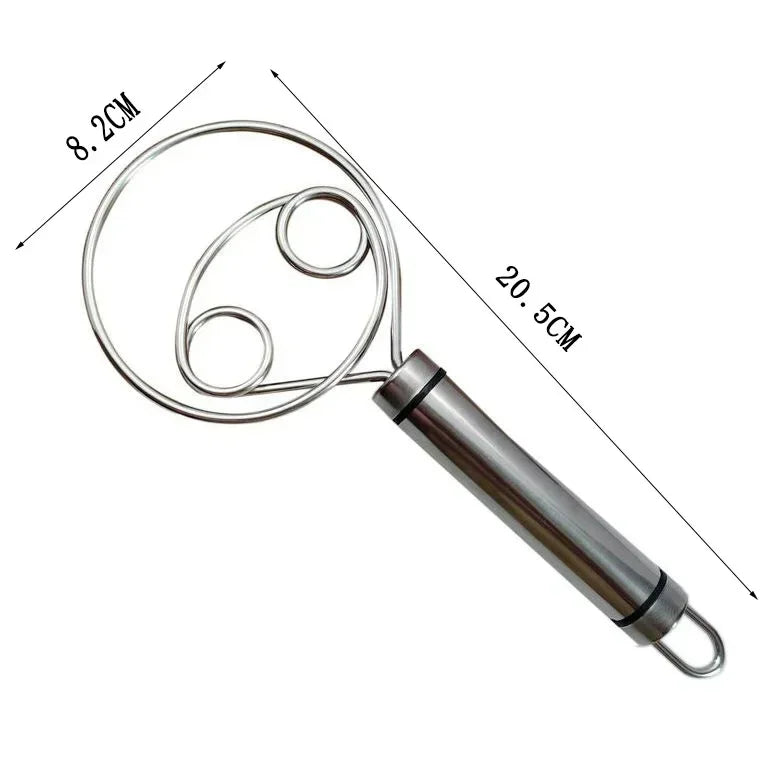 Frusta danese-olandese per impasto Strumenti per torte Impastatrice per pane in acciaio inossidabile Manico in legno Utensili da cucina Frullatore Artisian