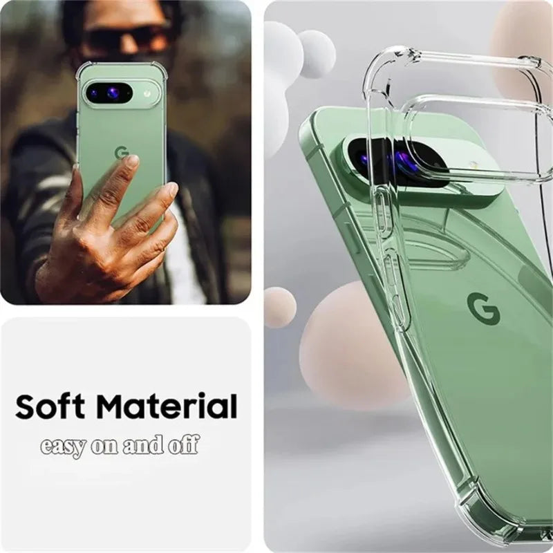 Custodia per Google Pixel 10 9 8 7 6 Pro 9A 8A 7A 6A 5G Custodia protettiva Quattro angoli Antiurto Paraurti Coque Fundas