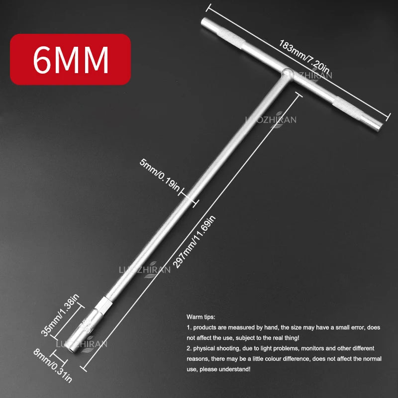 Chiave a Bussola con Impugnatura a T 6-19mm, Chiave Esagonale Estesa di Grado Industriale, Utensile Manuale a Forma di T per Riparazione Auto, Bici, Macchinari e Uso Domestico