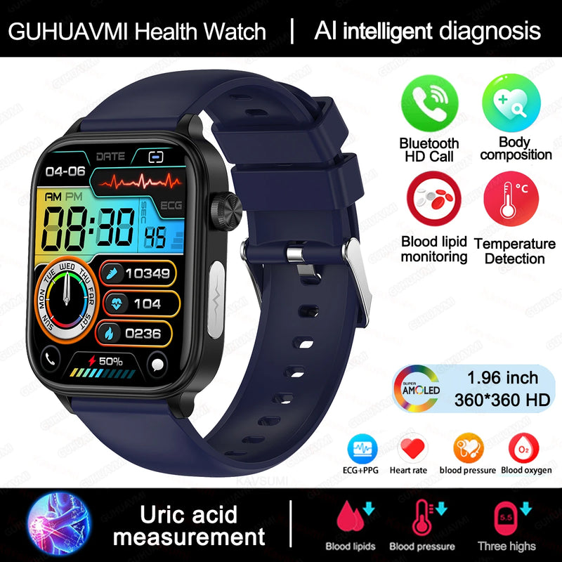 Rilevatore diagnostico AI Smart Watch Donna Test della composizione corporea dei - Blue - immagine 4