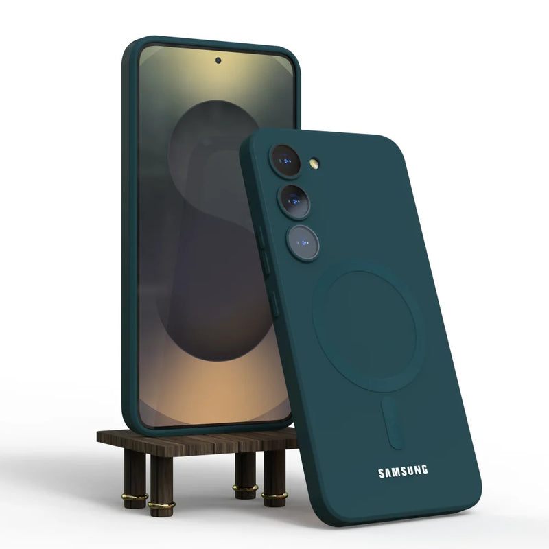 Per Samsung Galaxy S25 Magsafe Custodia S24 S23 S21 FE S22 Plus A56 A55 A54 A36 A35 A16 A15 Morbido Silicone Magnetico Della Copertura Posteriore Del Telefono