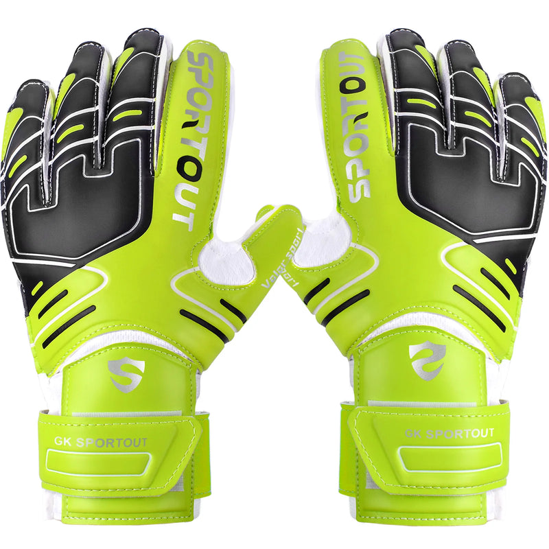 Guanti da Portiere Professionali SPORTOUT – Grip Forte con Protezione Dita e Lattice 4+3 mm