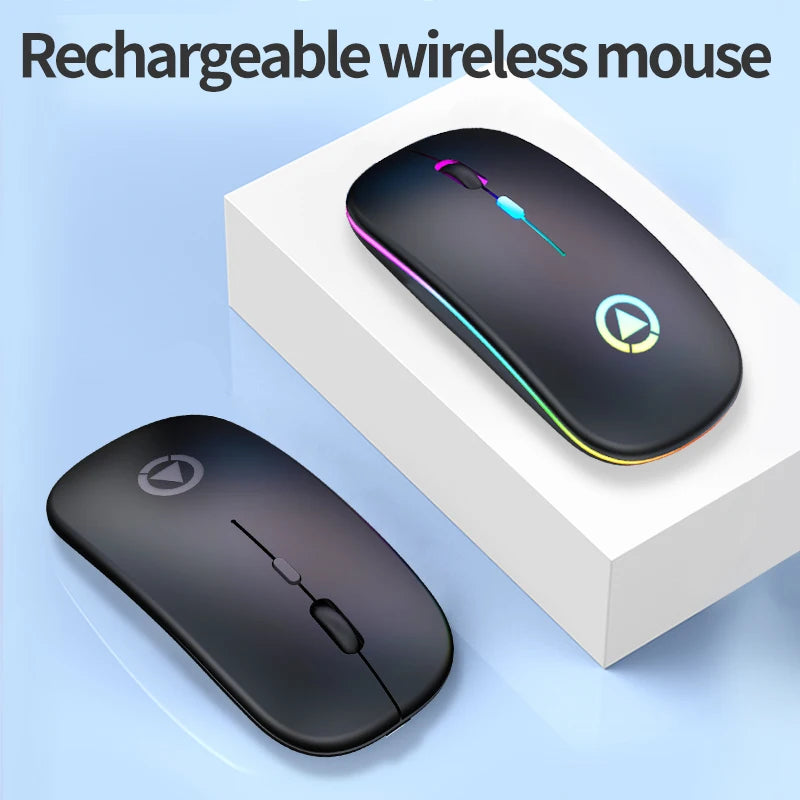 Mouse wireless ricaricabile silenzioso retroilluminato a LED Mouse PC Laptop Computer Mous Ricevitore 2.4Ghz Mouse ottici