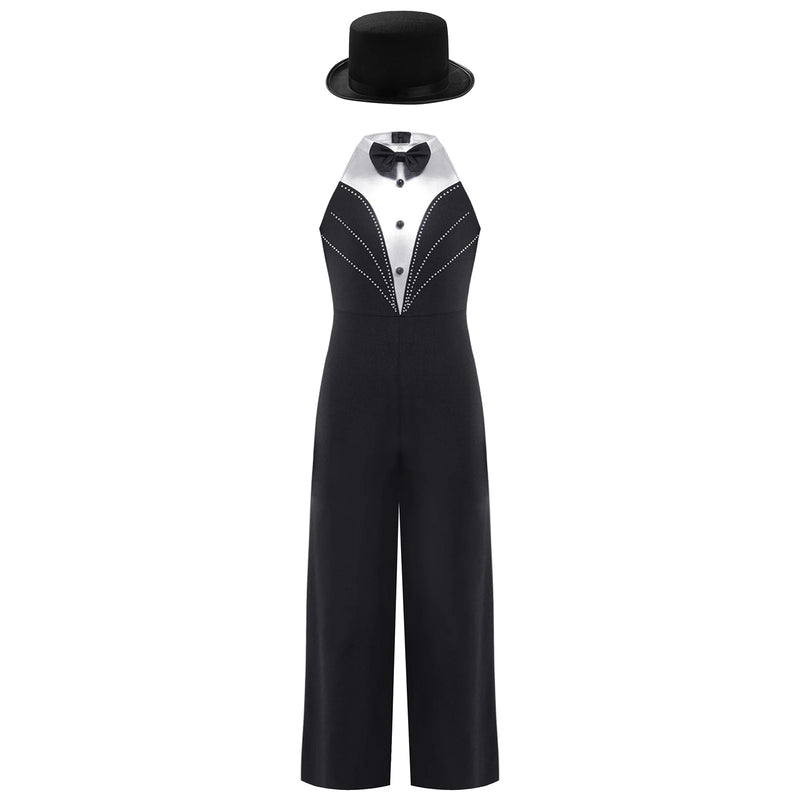 Costume da ballo jazz per bambina senza maniche con nappe e paillettes - immagine 15