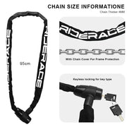 RIDERACE Lucchetto a catena per bicicletta antifurto portatile ad alta sicurezza - immagine 5