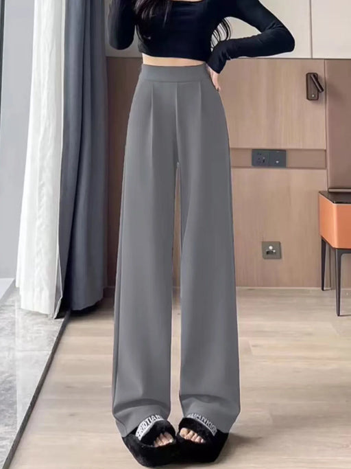 Pantaloni eleganti donna da completo gamba dritta nero/grigio, slim o larghi, comodi e snellenti - Campeda