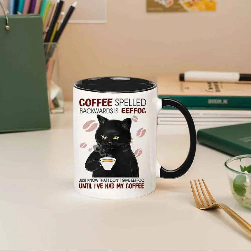 Tazza da tè pomeridiano per gatti da 11 once tazza da caffè multifunzionale in ceramica tazza da caffè in porcellana tazza da caffè tazza da caffè per gli amanti dei gatti