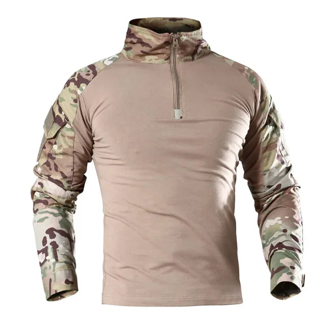 T-shirt da trekking tattiche all'aperto uomo combattimento esercito militare CP - immagine 2