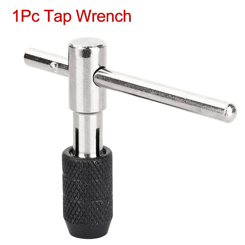 Set di trapani per chiavi di tipo T di alta qualità Strumenti per maschiatura a mano Macchina per filettatura per vite Punta elicoidale M3/M4/M5/M6/M8 Set di rubinetti Strumento fai da te