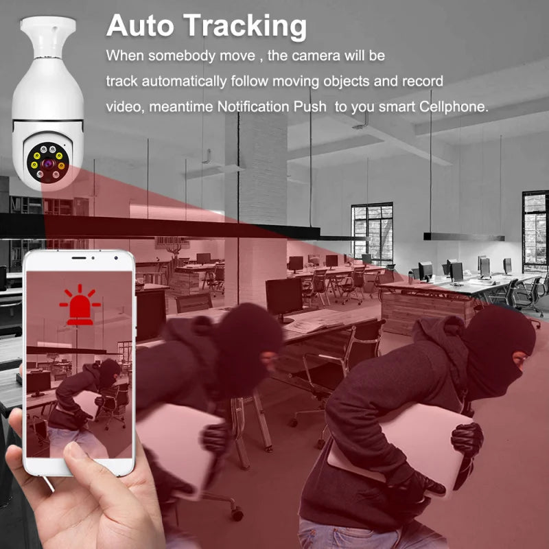 2.4G E27 lampadina telecamera Wifi per la sicurezza domestica telecamera di videosorveglianza 360 ° Wireless HD versione notturna Cam Baby Monitor Smart Home