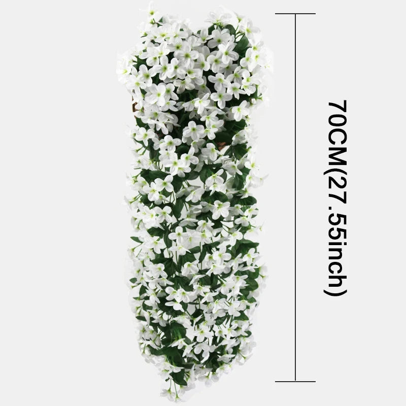 Ghirlanda di Fiori Artificiali Pendenti 90/80 CM Decorazione floreale elegante per casa, giardino, matrimoni ed eventi