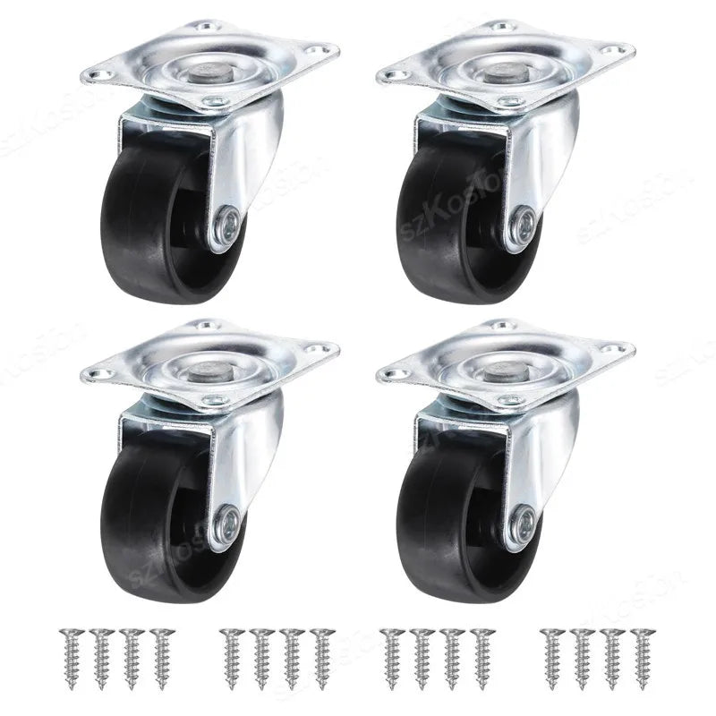 4 pz 1 1.25 1.5 2 Pollici Mobili Caster In Gomma Morbida Ruota - immagine 16