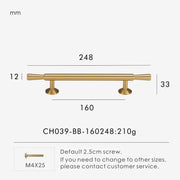 Nurlin Ottone massiccio Stile europeo di lusso Maniglia per mobili Manopole Barre a - immagine 14